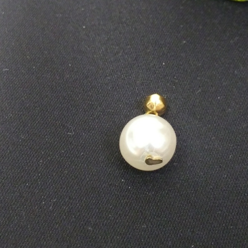 Vintage Rose Bud Pearl Black Tie Alyssa - Picture 5 of 5